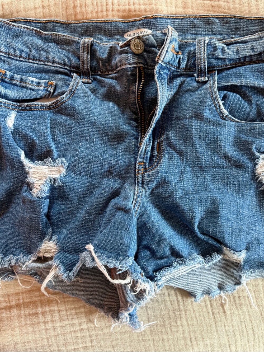 Old Navy Distressed Blue Denim Cutoff Shorts